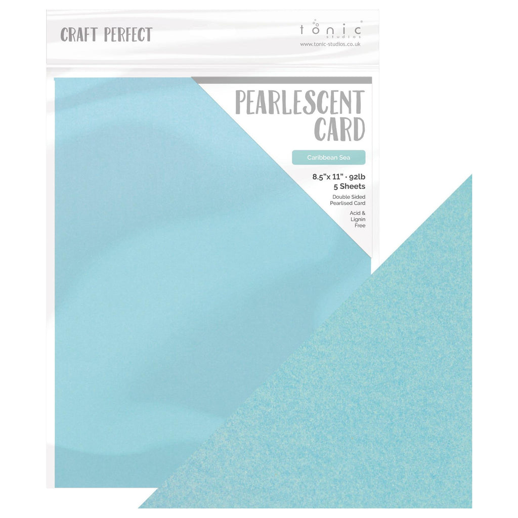 Tonic Caribbean Sea 8.5 x 11 Pearlescent Cardstock 9547e