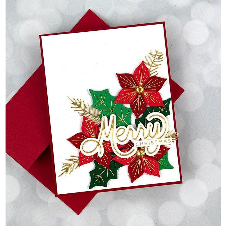 S4-1299 Spellbinders Stitched Poinsettia and Holly Etched Dies merry | color-code:ALT01