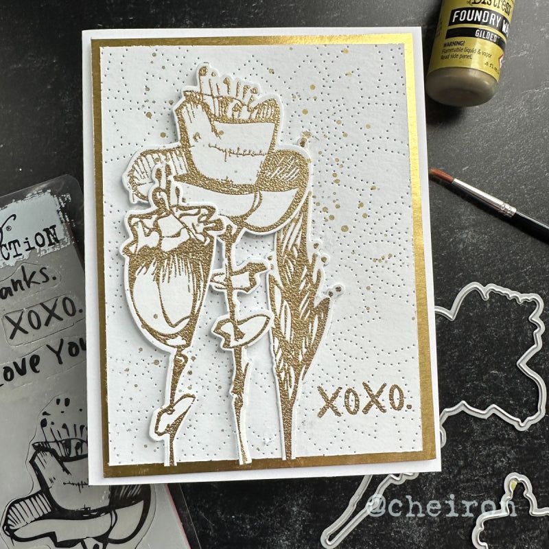 Tim Holtz Cling Rubber Stamps Abstract Florals cms479 white and gold | color-code:ALT03