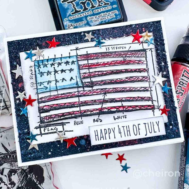 Tim Holtz Cling Rubber Stamps CRAZY TALK CMS236 flag | color-code:ALT04