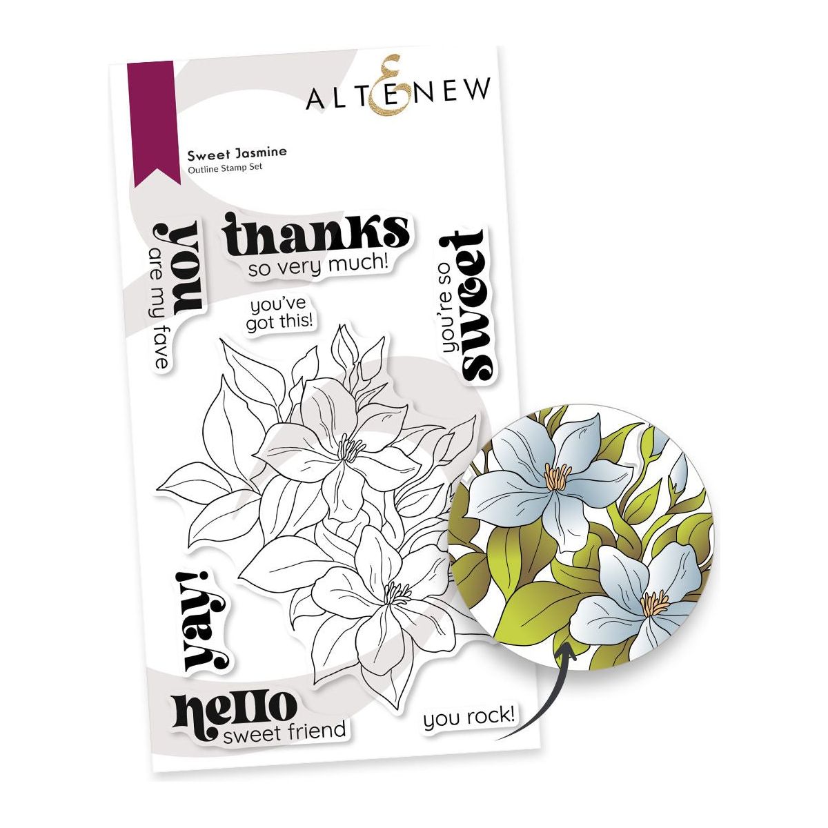 Altenew Sweet Jasmine Clear Stamp Set