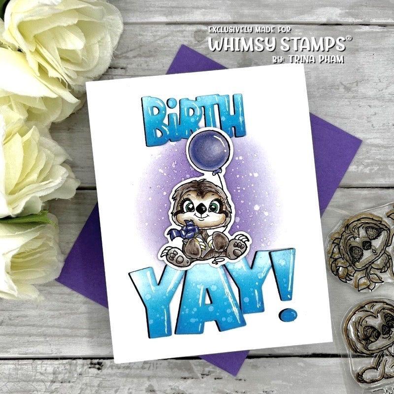 Whimsy Stamps Sloth Moments Clear Stamps 1233a birth yay