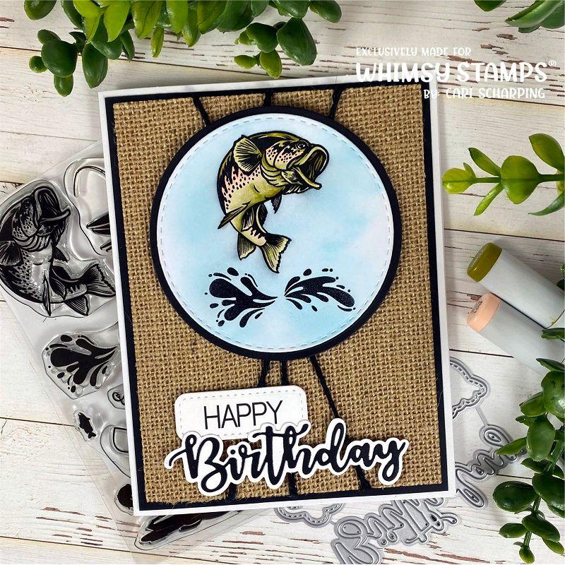 Whimsy Stamps Born to Fish Clear Stamps CWSD449 Birthday