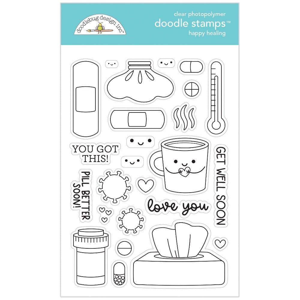 Doodlebug Happy Healing Doodle Clear Stamps 8028