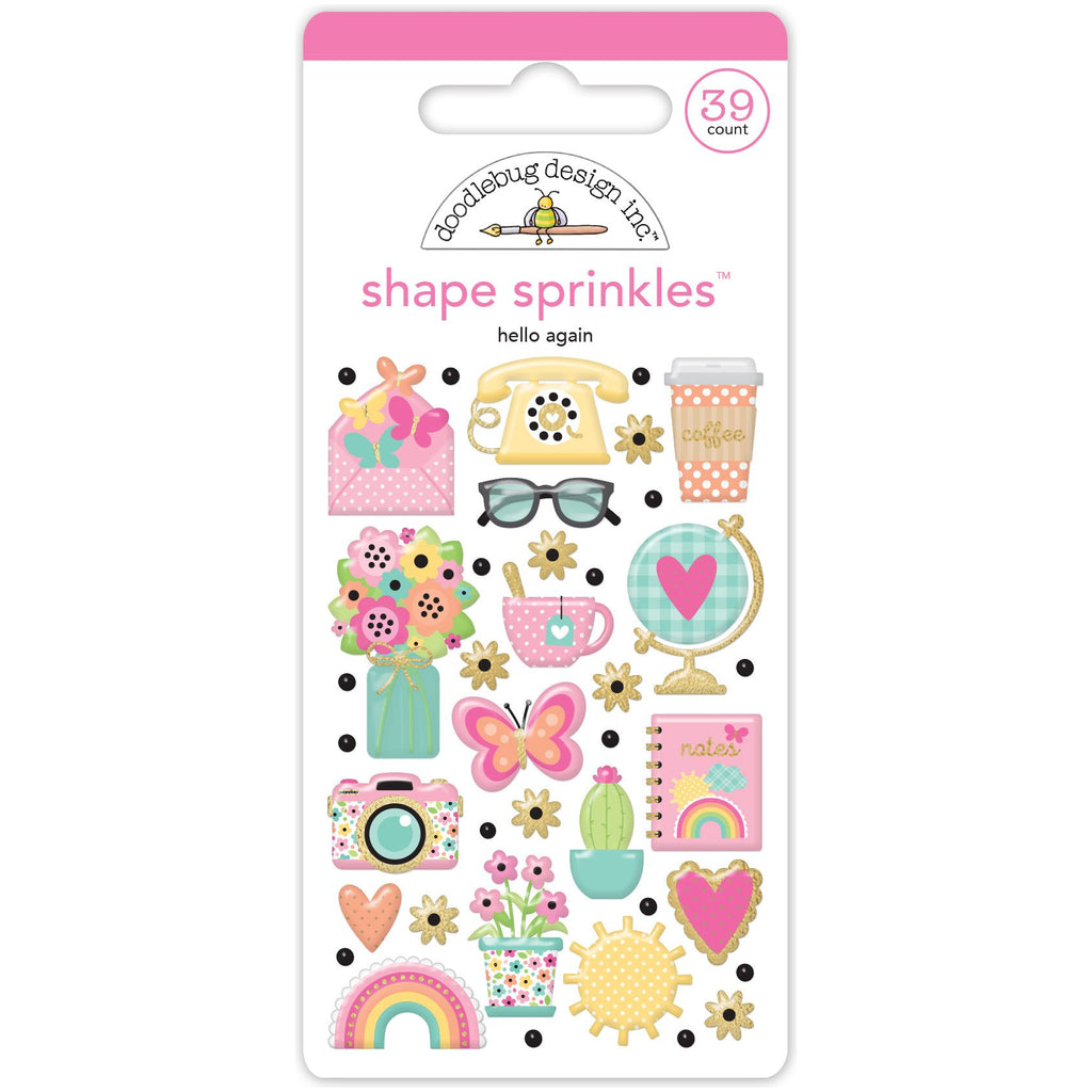 Doodlebug Hello Again Shape Sprinkles 8157