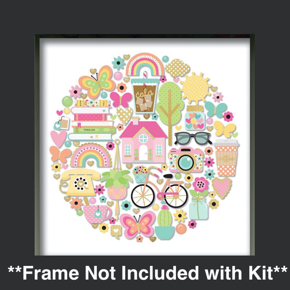 Doodlebug Hello Again Shadow Box Kit 8224 mock up