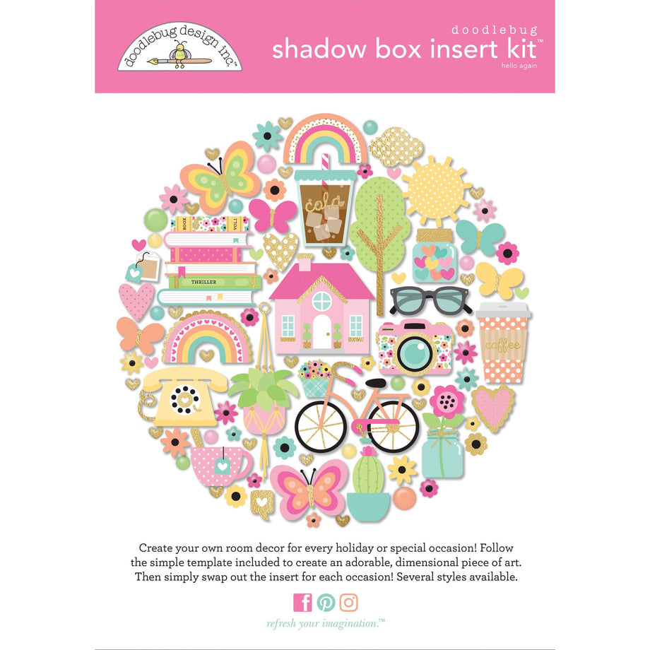 Doodlebug CUTE AND CRAFTY Shadow Box Insert Kit 7730