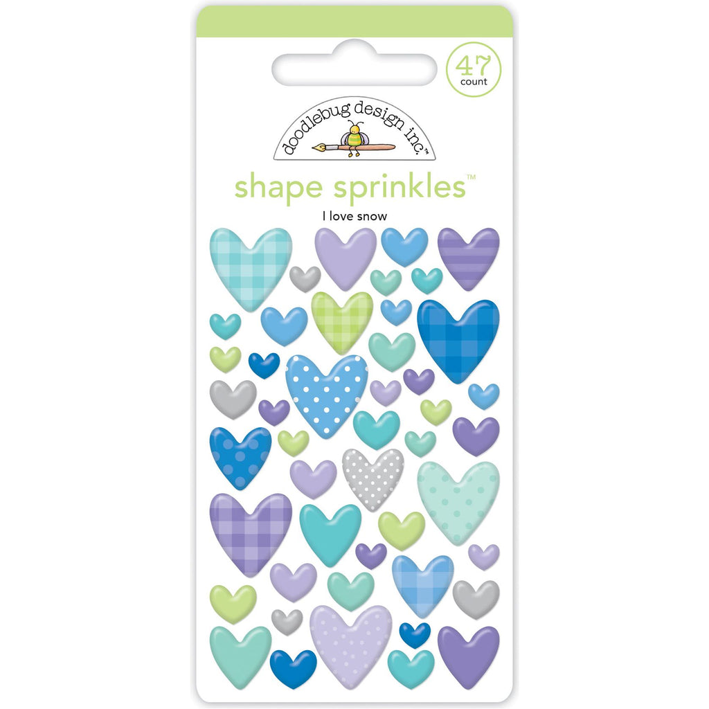 Doodlebug I Love Snow Shape Sprinkles Stickers 8346