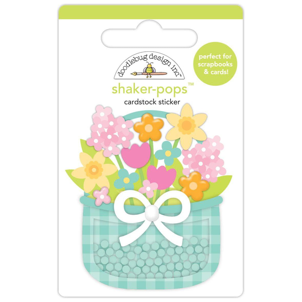 Doodlebug Blooming Basket Shaker-Pops 3D Stickers 8431