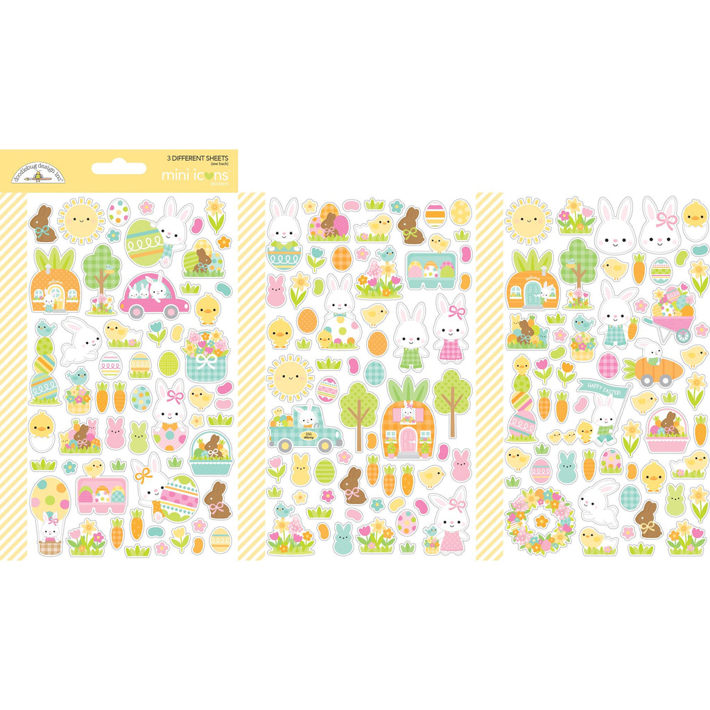 Doodlebug Bunny Hop Mini Icons Stickers 8451