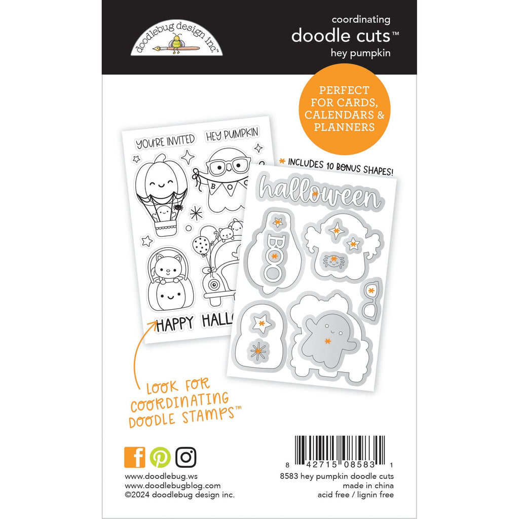 Doodlebug Hey Pumpkin Doodle Cuts Dies 8583 Back of Packaging