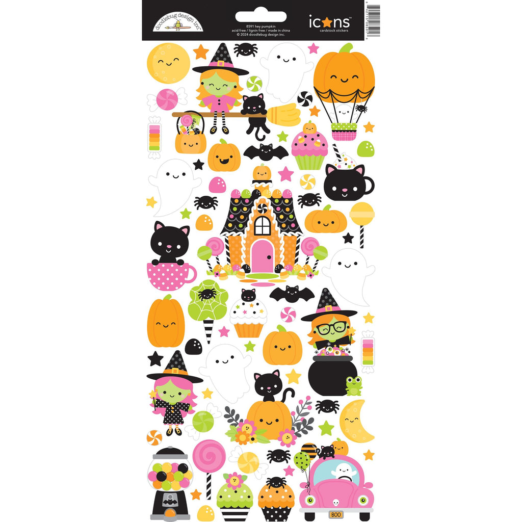 Doodlebug Hey Pumpkin Icons Stickers 8591