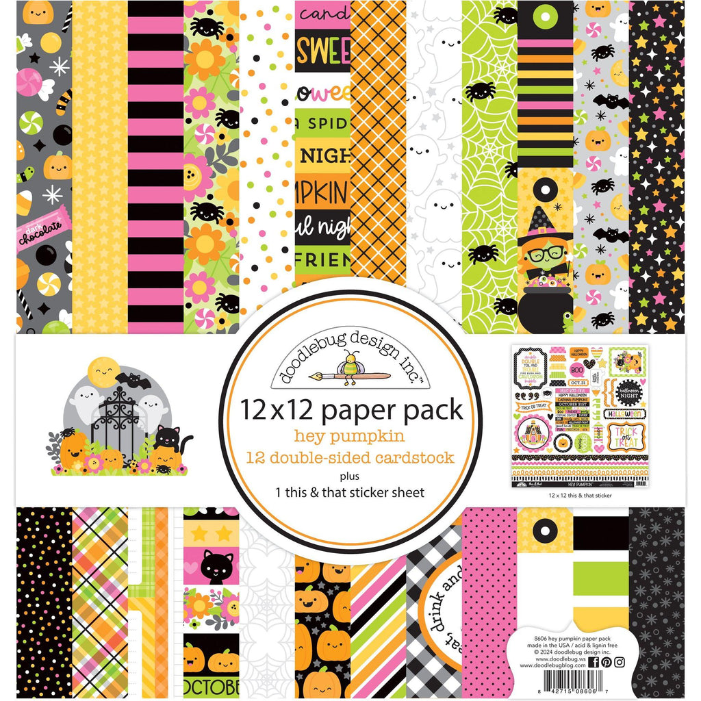 Doodlebug Hey Pumpkin 12x12 Inch Paper Pack 8606