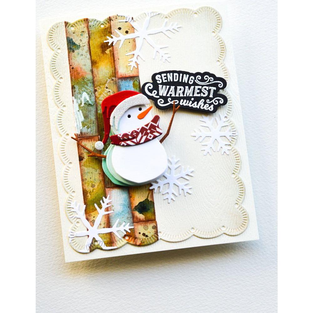 Memory Box Falling Snowflakes Stencil 88627 snowman