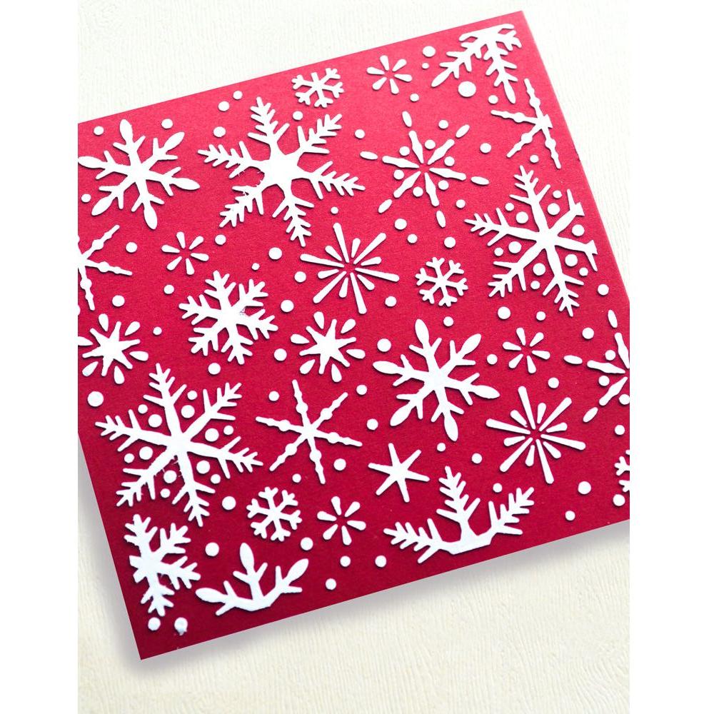 Memory Box Falling Snowflakes Stencil 88627 red