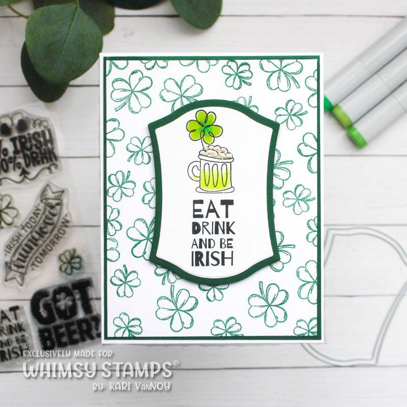 Whimsy Stamps Got Beer Clear Stamps cwsd474 shamrocks