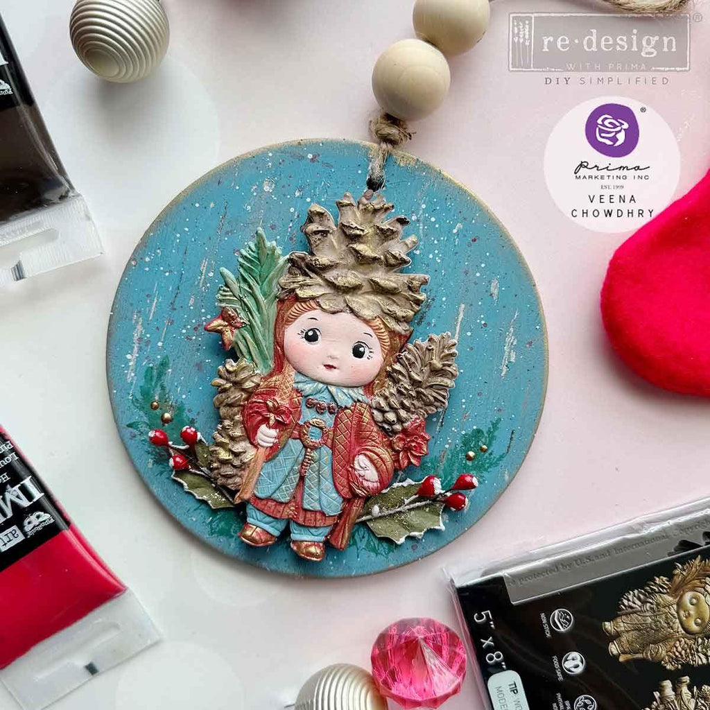 Prima Marketing Pinecone Dolls ReDesign Decor Mould 672478 Holiday Ornament