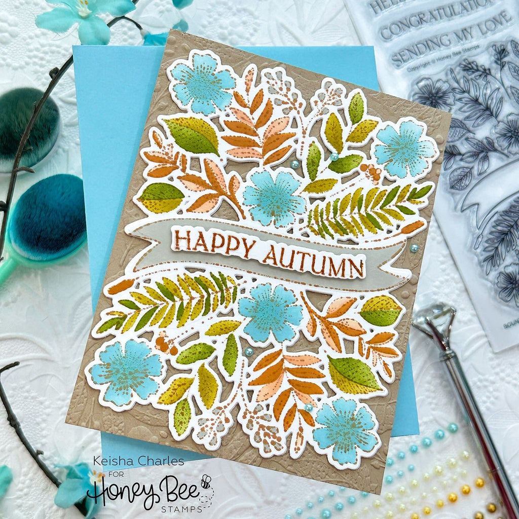 Honey Bee Bountiful Banner Clear Stamps hbst-500 Bountiful Bounty Card | color-code:ALT02