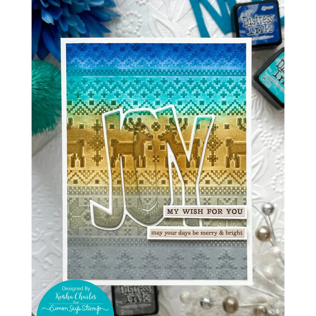 Tim Holtz Sizzix Holiday Knit ML Texture Fade Embossing Folder 666340 fun background | color-code:ALT01