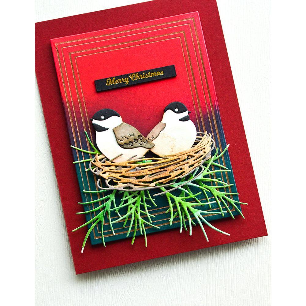 Memory Box Nestled Chickadee Duo Dies 94741 merry christmas