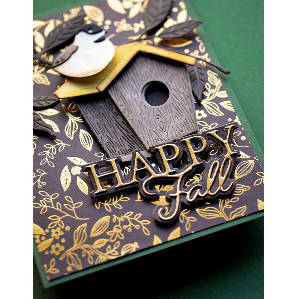 Memory Box Happy Fall Posh Script Dies 94747 birdhouse