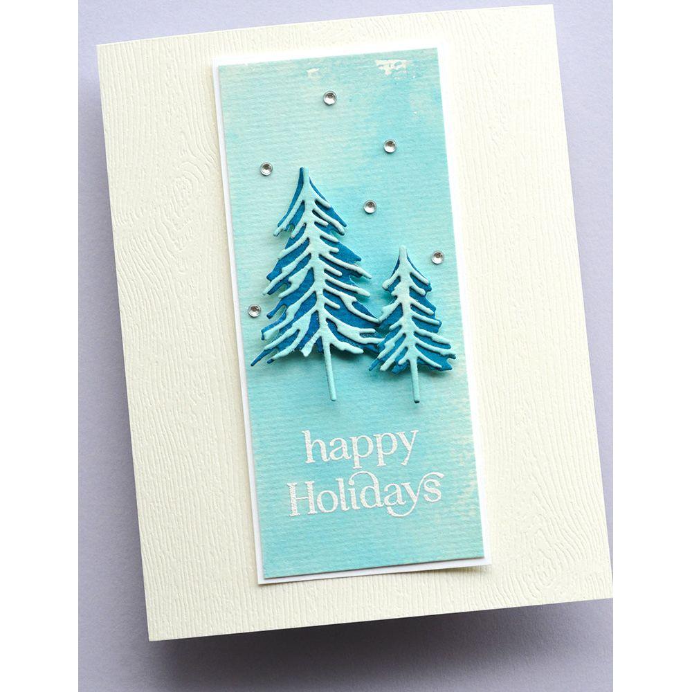 Memory Box Layered Evergreen Trees Dies 94751 happy holidays