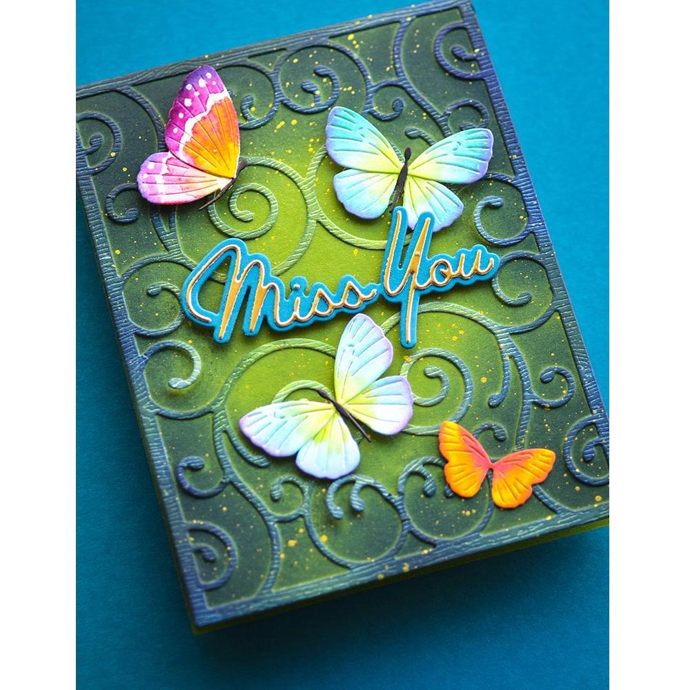 Memory Box Exquisite Butterflies Dies 94771 miss you