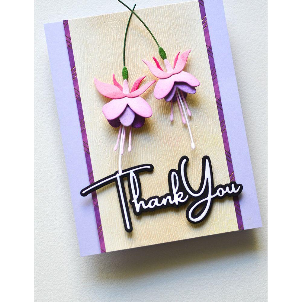 Memory Box Thank You Breezy Script Dies 94780 floral