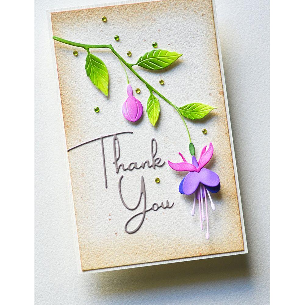 Memory Box Thank You Breezy Script Dies 94780 fuchsia