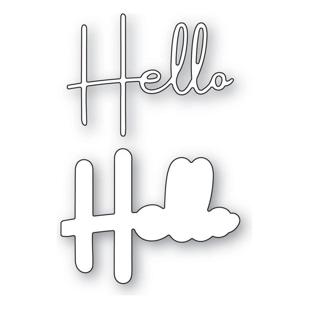 Memory Box Hello Breezy Script Dies 94781 line art