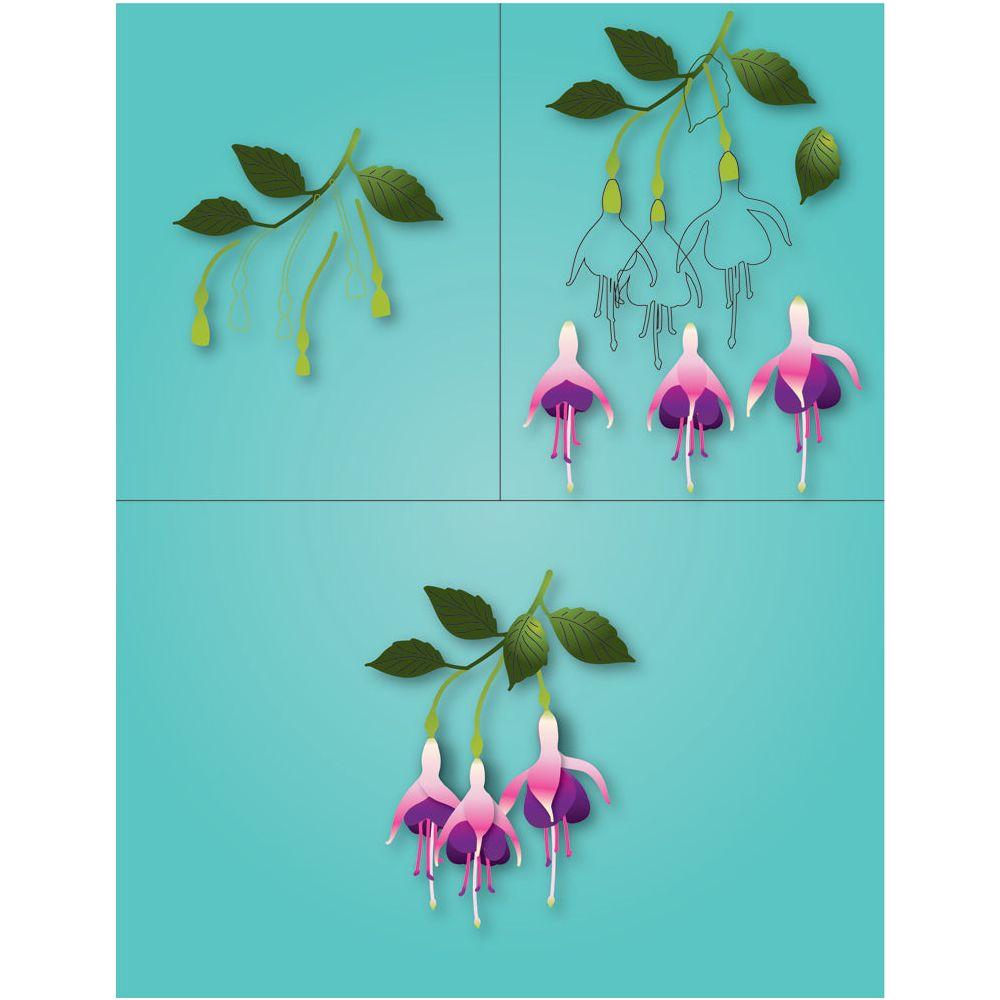 Memory Box Delicate Fuchsia Trio Dies 94784 how to aasemble leaves