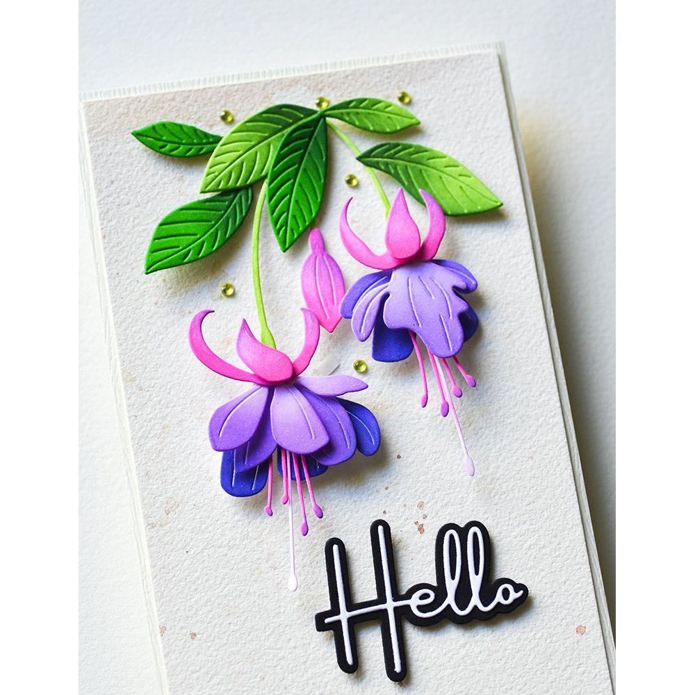 Memory Box Lavish Fuchsia Stem Dies 94785 hello