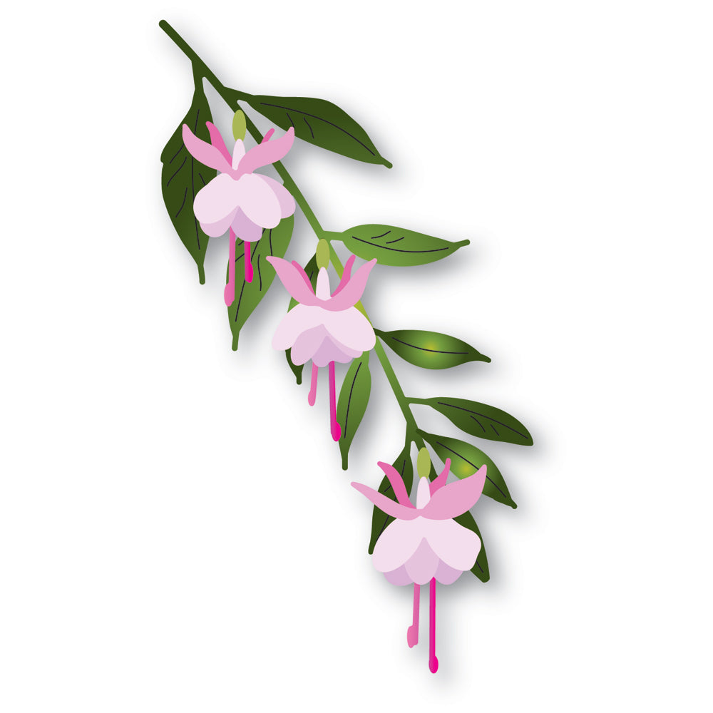 Memory Box Little Fuchsia Flower Trio and Branch Dies 94788