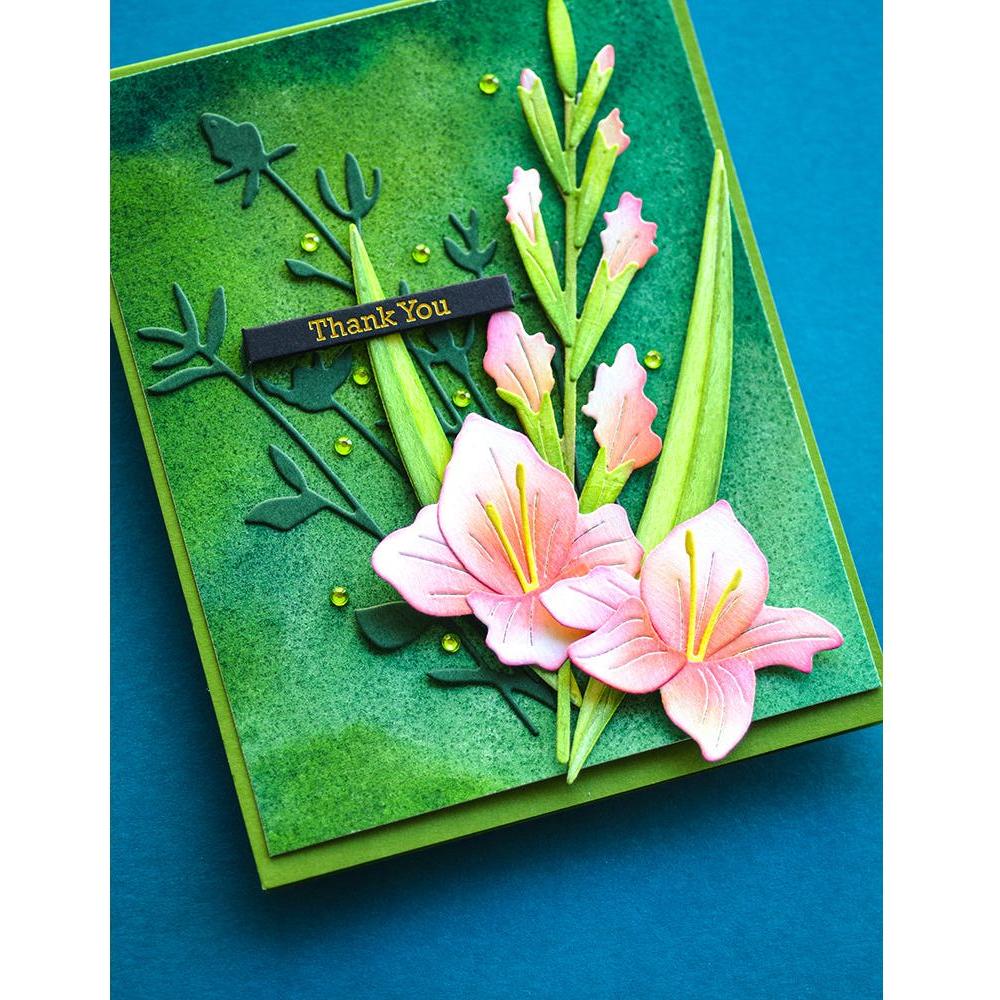 Memory Box Gladiola Floral Duo Dies 94793 thank you