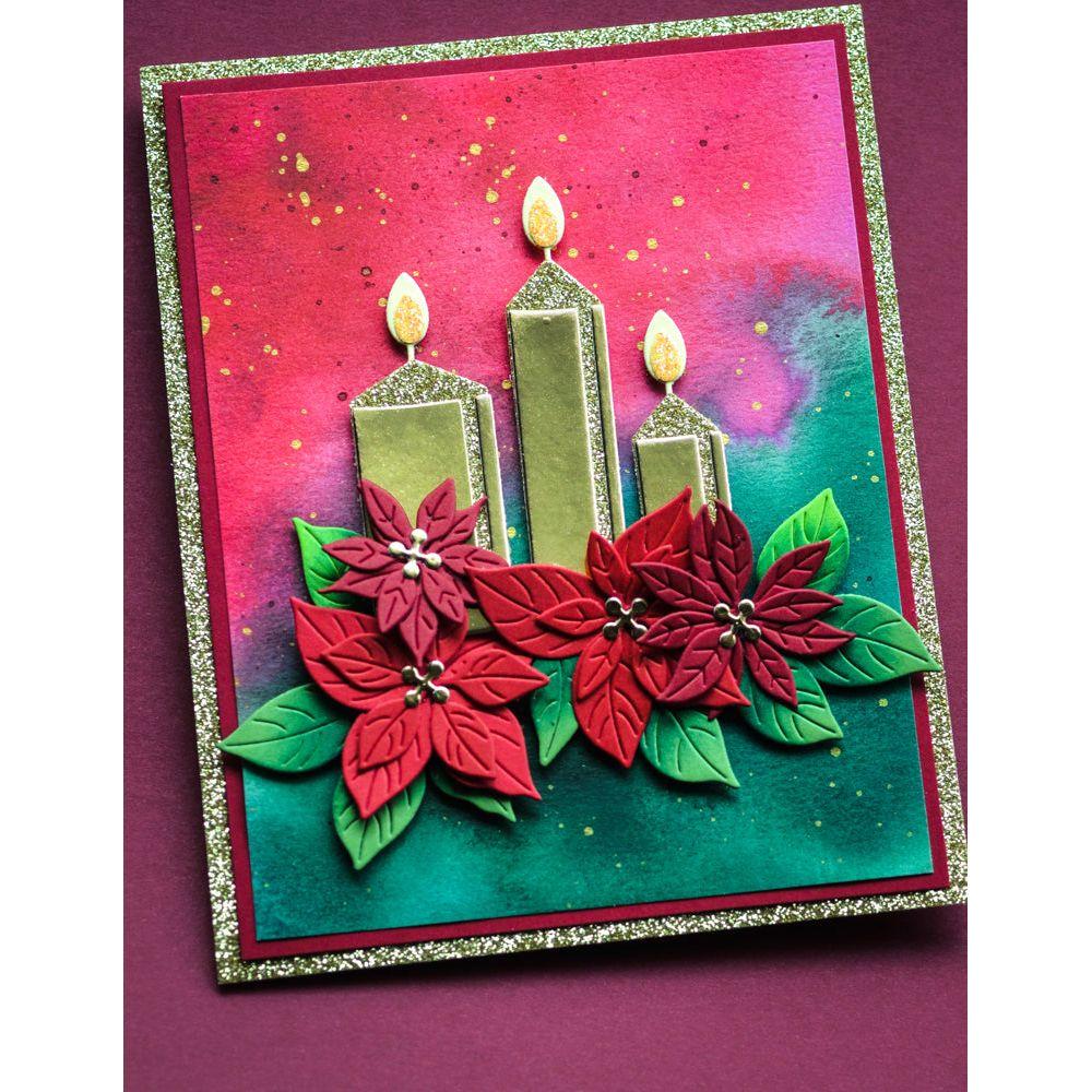 Memory Box Merry and Bright Candles Dies 94812 splatter