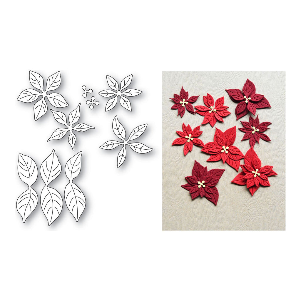 Memory Box Petite Poinsettias Dies 94822  die cuts