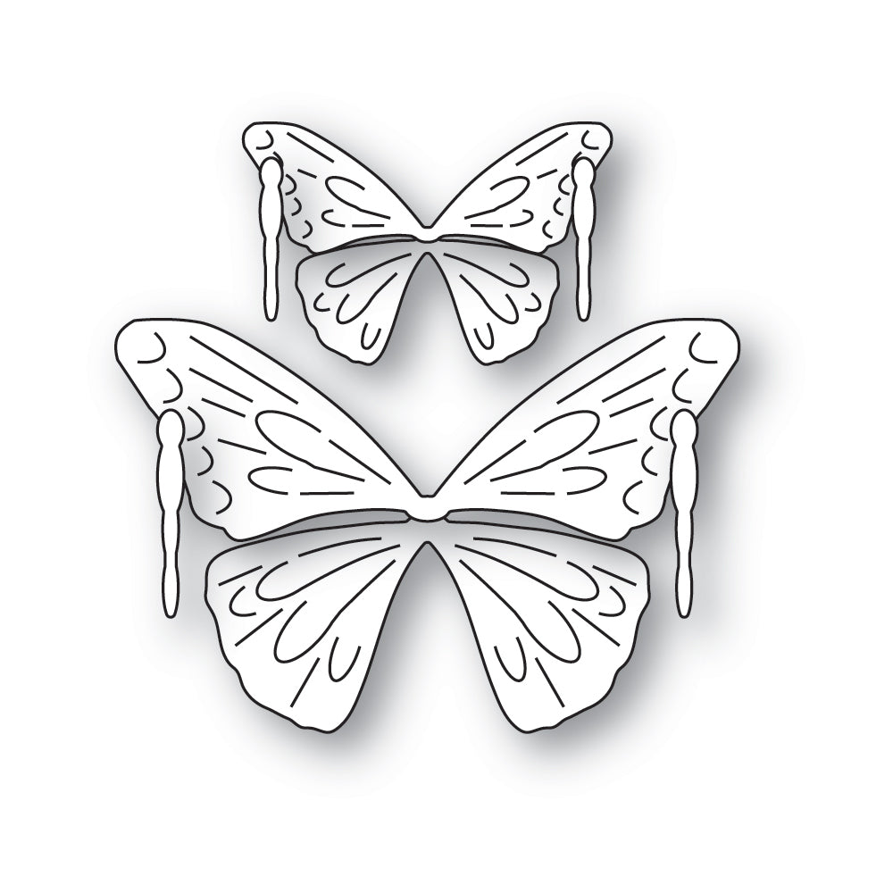 Memory Box Silver Moon Butterflies Dies 94836 line art