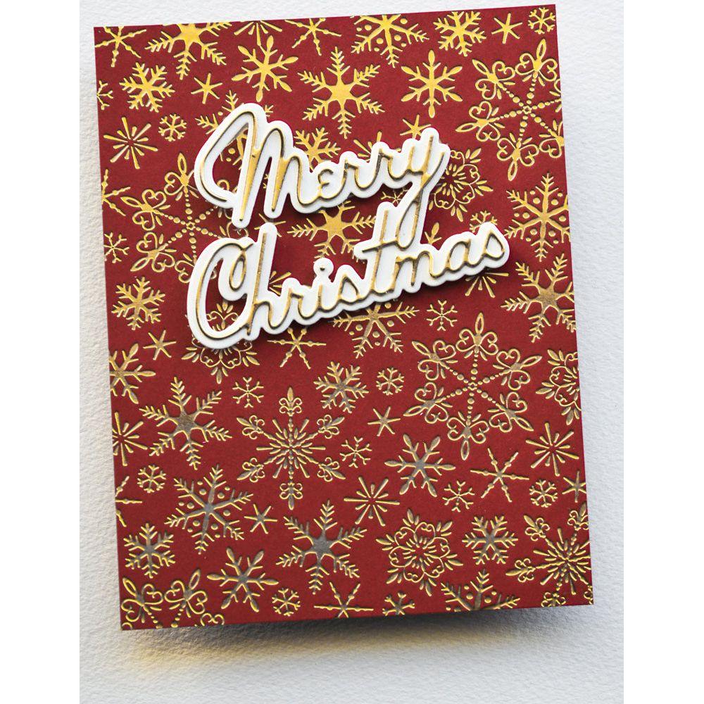 Memory Box Merry Christmas Debut Script Dies 94839 snowflakes