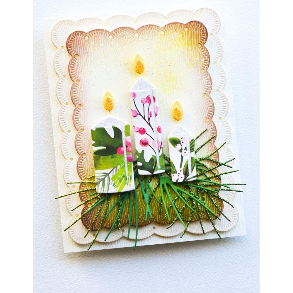 Memory Box Fringed Scalloped Frame Set Dies 94842 candles