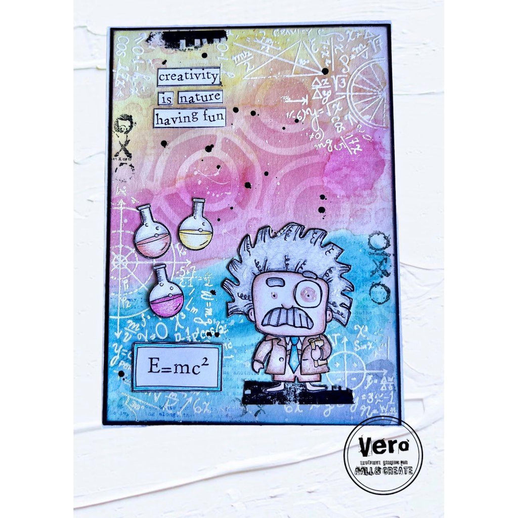 AALL & Create Albert Einstein A7 Clear Stamps aall958 e=mc2