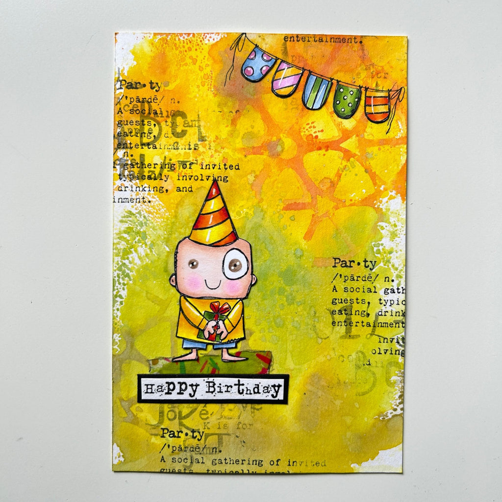 AALL & Create Set Boy Birthday A7 Clear Stamps 962 watercolor