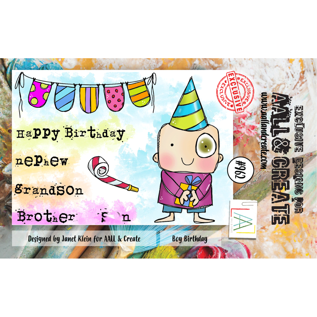 AALL & Create Set Boy Birthday A7 Clear Stamps 962