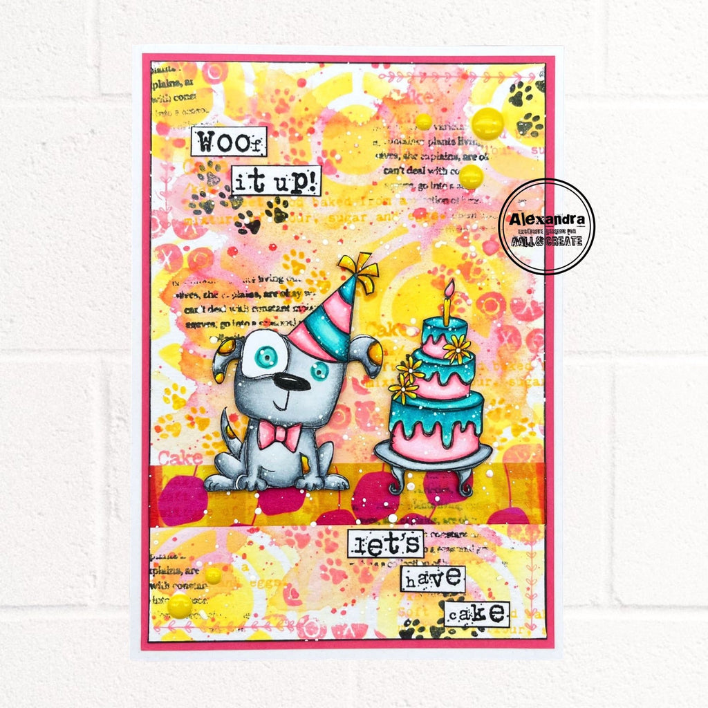 AALL & Create Woof It Up A7 Clear Stamps 968 watercolor