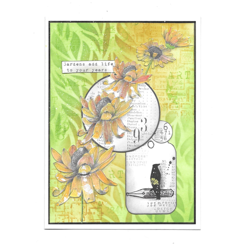 AALL & Create Hexapetalistic A5 Clear Stamps aall978 collage floral card