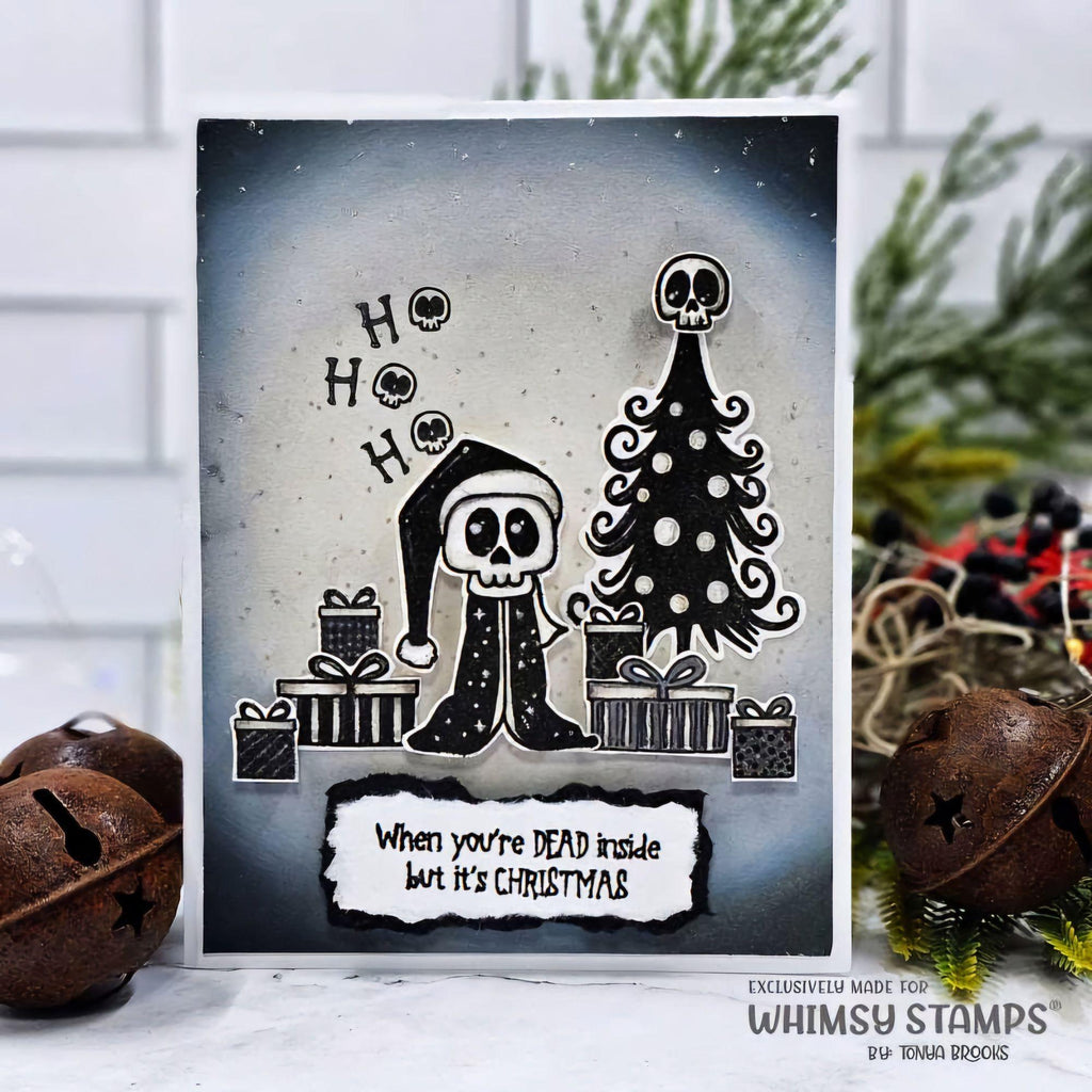 Whimsy Stamps Season's Creepings Clear Stamp and Outline Dies Set christmas