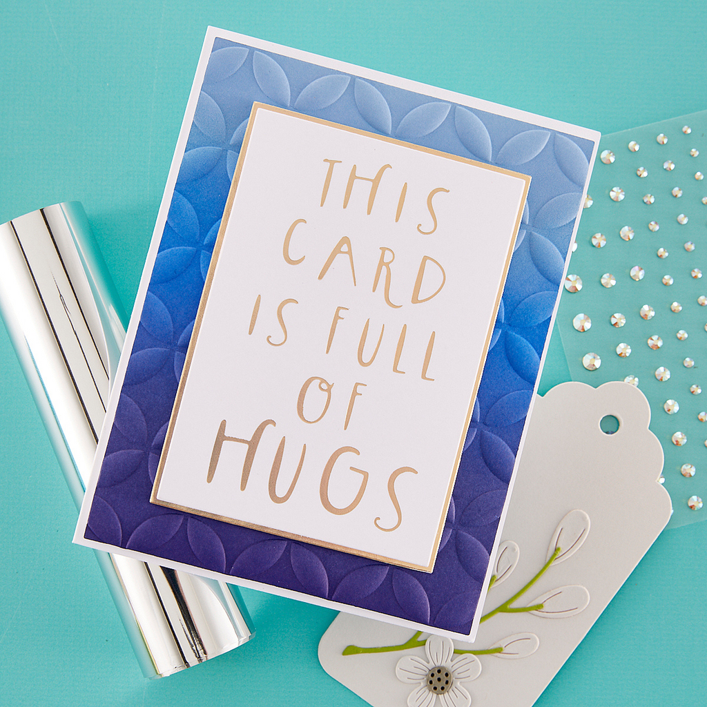 GLP-401 Spellbinders This Card Is Full of Hugs Glimmer Hot Foil Plate Hugs