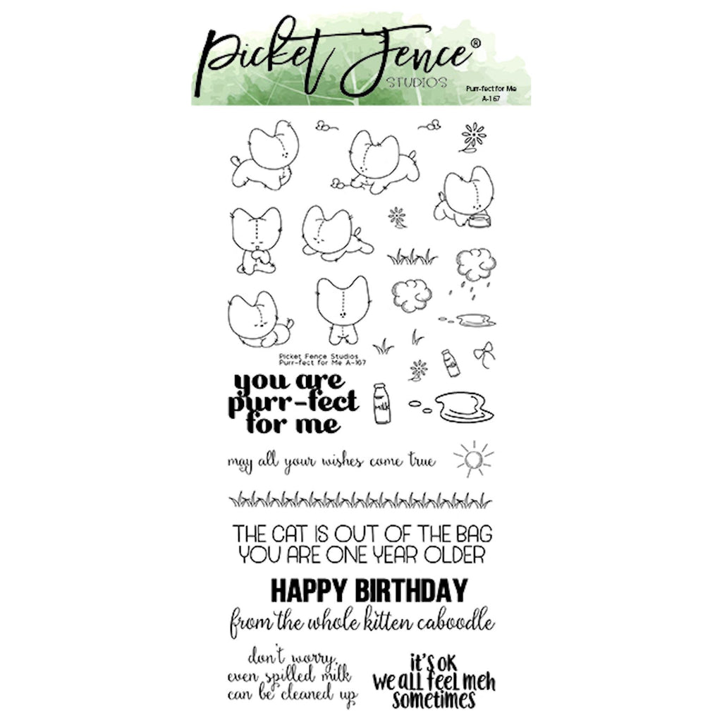 Picket Fence Studios Purr-fect for Me Clear Stamps a-167