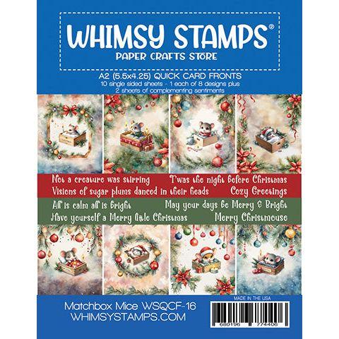 Whimsy Stamps Matchbox Mice Quick Card Fronts Pack wsqcf-16