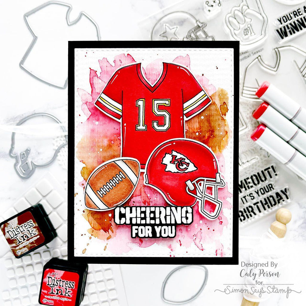 Simon Says Stamp Black A2 Side-Fold Scored Cards 100# 10 Pack bka2side Cheering for You Kansas City Chiefs Card | color-code:ALT01