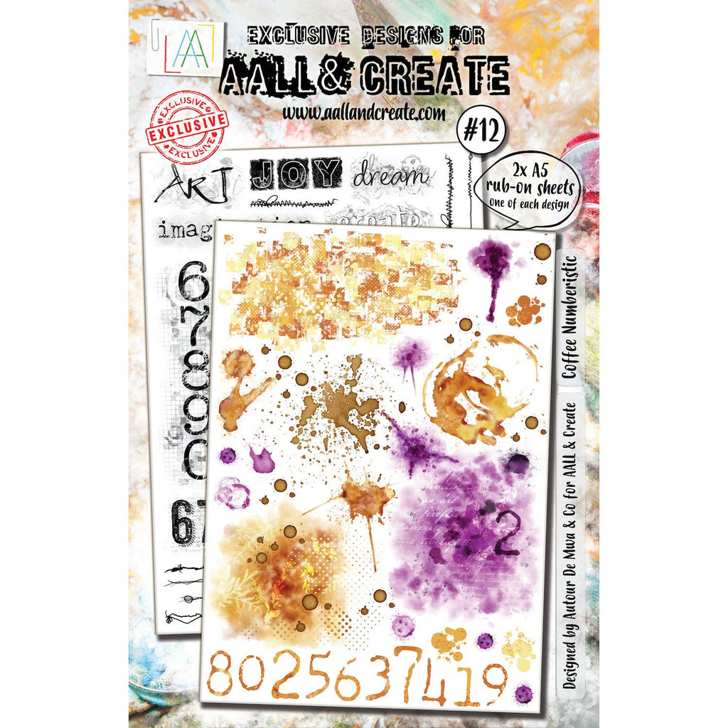 AALL & Create Coffee Numberistic A5 Rub Ons ro012